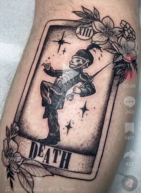 Jack And Sally Tarot Card Tattoo, Mcr Tarot Cards, Matching Tarot Card Tattoo, Ouija Board Planchette Tattoo, Pierce The Veil Tattoos Ideas, Black Parade Tattoo, A Day To Remember Tattoo, Mayday Parade Tattoo, My Chemical Romance Tattoo