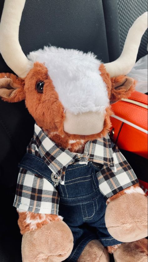 Cow Presents Gift Ideas, Bull Stuffed Animal, Long Horn Cow Build A Bear, Longhorn Build A Bear Aesthetic, Build A Bear Longhorn Aesthetic, Build A Bear Highland Cow, Longhorn Build A Bear, Country Gifts For Boyfriend, Country Bf Gifts