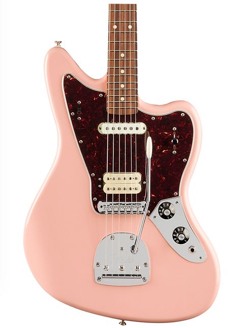 Fender Player Jaguar Pau Ferro Limited Edition Shell Pink Pink Fender Guitar, Pink Jaguar, Jaguar Guitar, Guitar Obsession, Fender Guitar, Shell Pink, Fender Jaguar, Electric Guitars, Cool Guitar