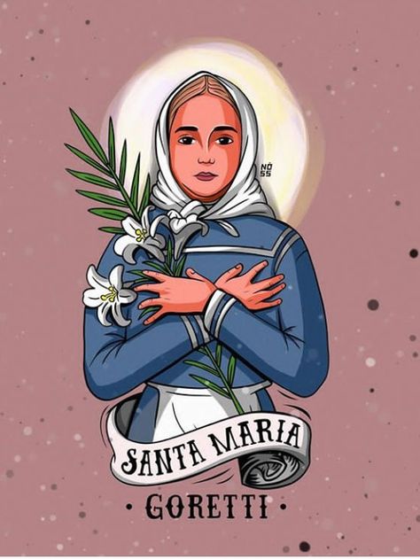 St Maria Goretti, Maria Goretti, Pictures Of Christ, God Pictures, Catholic Art, Sacred Art, Catholic Faith, Santa Maria, Catholic Church