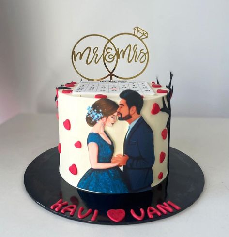 Anniversary Couple Cake Design, 2nd Anniversary Cake Aesthetic, 1st Anniversary Cake Ideas Couple, Cake Designs For Couples, Happy Anniversary Cake Couple Cute Ideas, Marriage Cake Design, Couple Cake Anniversary, 1st Anniversary Cake Designs, Couple Cake Designs