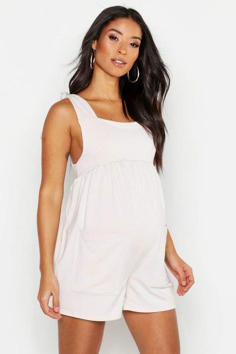 boohoo Maternity Tie Shoulder Pocket Romper Boohoo Maternity, Maternity Romper, Pregnancy Clothes, Maternity Clothes, Jumpsuit Romper, Girl Outfits, Jumpsuit