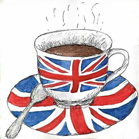 British Flag Art, Art Words, British Things, British Tea, 강아지 그림, Cuppa Tea, British Flag, English Tea, Tableau Art