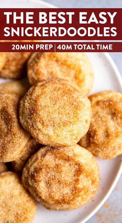 Easy Snickerdoodle Cookies, Snickerdoodles Cookies, Easy Snickerdoodles, Best Snickerdoodle Cookies, Snickerdoodle Cookies Easy, Cookies Cinnamon, Christmas Sugar Cookie, Cookie Recipe Video, Cinnamon Sugar Cookies