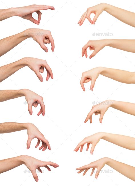 Set of white man and woman hands. Hand picking up something by Prostock-studio. Taking, measuring. Set of caucasian male and female hands grab some items. Isolated at white background #Affiliate #Hand, #hands, #Prostock, #picking Woman Hands, Man Hand, Female Hands, Hand Drawing Reference, Hand Reference, Human Reference, Human Poses Reference, Figure Drawing Reference, Body Reference