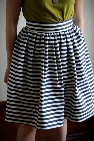 DIY: Striped Gathered Skirt - Say Yes Diy Skirt Tutorial, Diy Skirts, Sewing Projects Clothes, Women Gathering, Skirt Tutorial, Diy Skirt, Striped Skirt, Sewing Skirts, Project Inspiration