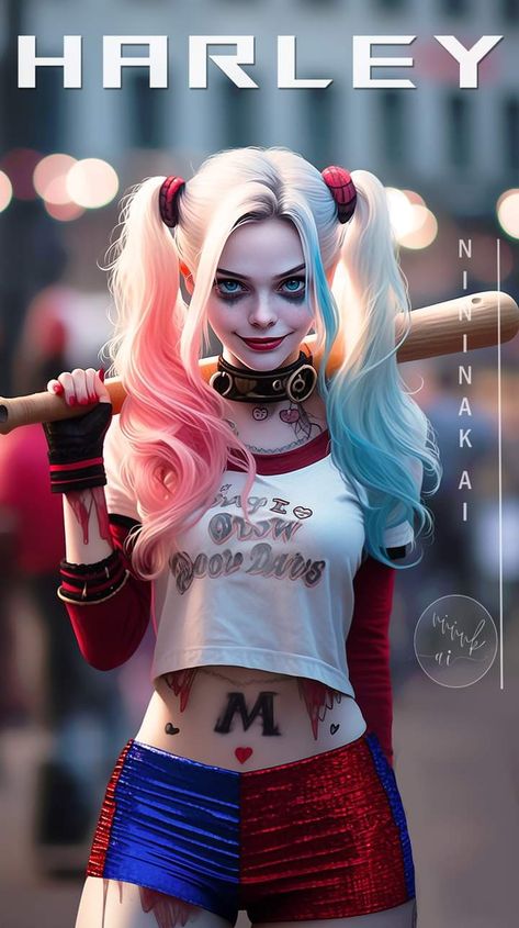 Harley Quinn Kunst, Girly M Instagram, Moon Stars Art, Harley Quinn Drawing, Harley Quinn Artwork, Harley Quinn Comic, Girly M, Marvel Superhero Posters, Harley Quinn Art