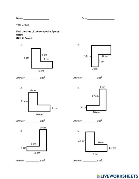 Perimeter Of Shapes, Area Of Composite Figures, Composite Figures, Composite Shapes, Area Worksheets, Maths Area, Area And Perimeter, Spelling Worksheets, Shapes Worksheets