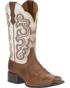 Ariat Womens Quickdraw Cowgirl Boots - Square Toe, Brown Cowgirl Boots Square Toe, Cowgirl Boots Square Toed, Classic Black Boots, Cow Girl Boots, Boots For Ladies, Cute Cowgirl Boots, Brides Shoes, Womens Cowgirl Boots, Bota Country