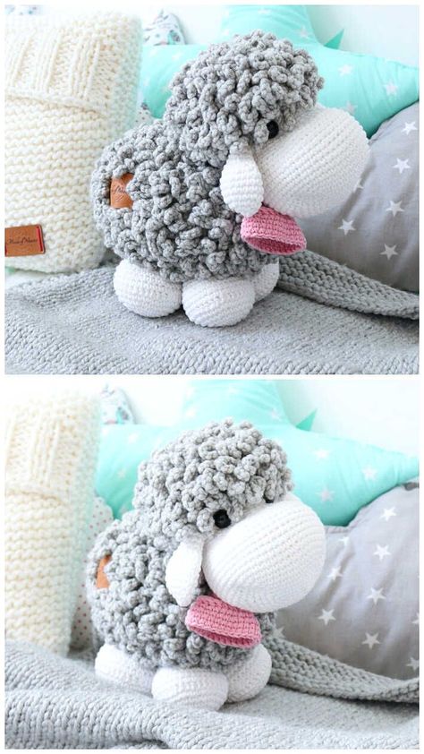 crochet toys Long Cat Crochet, Crochet Lamb Pattern, Knitted Sheep, Crochet Blanket Patterns Free, Cotton Crochet Patterns, Knitting Patterns Free Dog, Cat Crochet Pattern, Crochet Sheep, Crochet Doll Tutorial