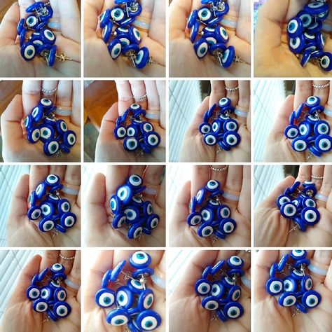 Screenshot from camera roll depicting pictures of a hand holding clay evil eye earrings taken from different angles. Evil Eye Earrings Diy, Evil Eye Clay, Evil Eye Clay Art, Diy Jewelry Photography, Evil Eye Polymer Clay Earrings, Eye Clay Earrings, Blue Round Evil Eye Earrings, Evil Eye Earrings, Cute Polymer Clay