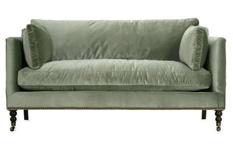 Madeline Short Sofa | Rowe Furniture Short Sofa, Petite Sofa, Transitional Sofas, Chic Sofa, Affordable Modern Furniture, Green Velvet Sofa, Velvet Couch, Rowe Furniture, Corner Sofa Set