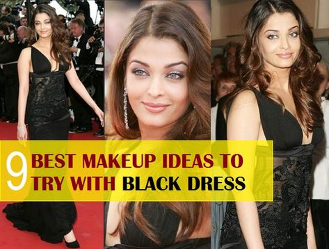 what makeup to do with black dress Makeup Idea For Black Dress, Black Dress Formal Makeup, Black Tie Event Eye Makeup, Black Formal Gown Makeup, Best Makeup For Black Dress, Make Up For A Black Dress Night, Makeup For Black Sequin Dress, Nail Color With Black Dress Classy, Wedding Guest Makeup Black Dress