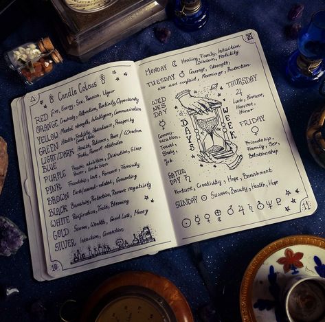 Here it is! Next pages of my little Grimoire! Also - Hello to all new follower! 😻😻😻 This is for now the last picture from candle series,… Book Of Shadows Art, Witchcraft Grimoire, Candle Colors, Shadows Art, Grimoire Pages, Spelling And Handwriting, Im Obsessed, Grimoire Book, Spiritual Journals