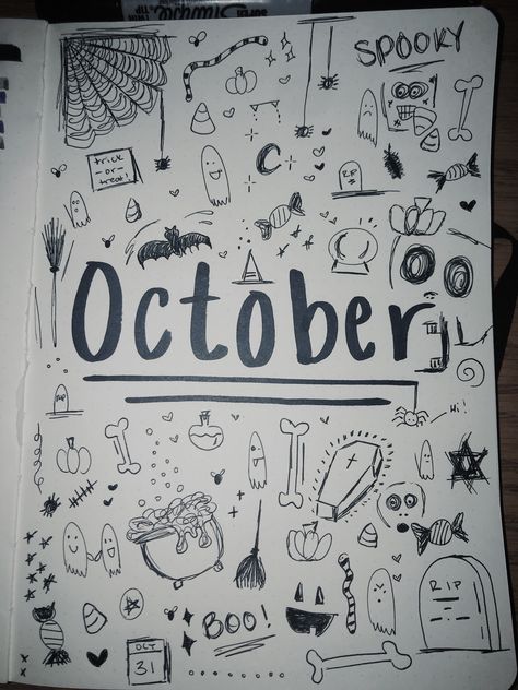 October Drawings Easy, Doodles For October, Halloween Drawings On White Board, Fall And Halloween Doodles, White Board Ideas Drawings Fall, Things To Draw In Your Sketchbook Halloween, Autumn White Board Art, White Board Halloween Ideas, Fall Whiteboard Art Easy