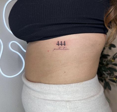 444 Side Tattoo, 444 Tattoo Rib Cage, 444 Protection Tattoo, 444 Rib Tattoo, Angel Protection Tattoo, 444 Angel Tattoo, Angel Number Tattoo 444, 444 Angel Numbers Tattoo, Angel Number 444 Tattoo