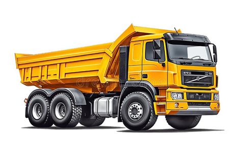 Heavy dump truck lorry tipper yellow construction equipment isolated on white background royalty free stock images Lorry Trucks, Construction Graphics, Fun Phonics Activities, Yellow Truck, Heavy Vehicles, Education Day, Bus Games, Sunrise Pictures, Truck Stickers