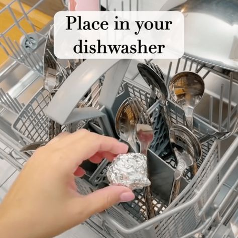 Does This Aluminum Foil in Your Dishwasher TikTok Hack Really Work? Diy Swamp Cooler, Dishwasher Pods, Modern Deck, Silver Cutlery, Oscillating Tool, Tin Foil, Hearth And Home, Family Handyman, Dishwasher Detergent