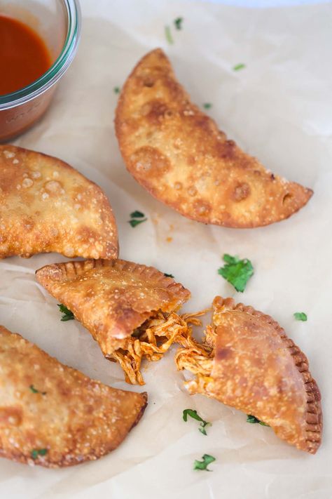 Chicken Empanadas Recipe Easy, Easy Chicken Empanadas, Chicken Enchiladas Easy Red Sauce, Red Sauce Chicken Enchiladas, Empanadas Chicken, Red Sauce Chicken, Easy Red Sauce, Chicken Empanada Recipe, Enchiladas Easy