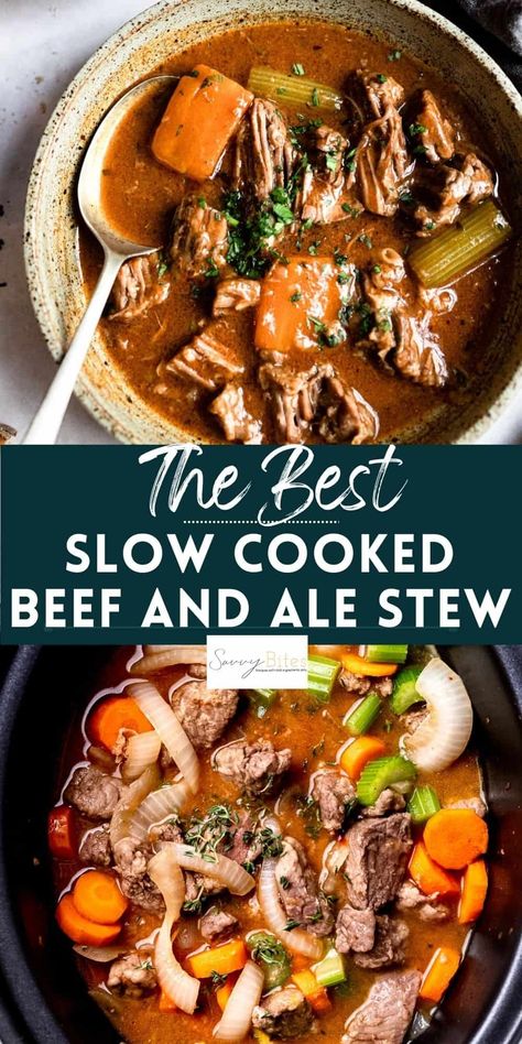 This beef and ale stew is slow-cooked until the beef falls apart and the liquid is thick, rich and hearty. All ingredients are from Aldi meaning that this stew is simple and affordable. Add this to your stewing beef recipes. Stewing Beef Recipes, Beef And Ale Stew, The Best Beef Stew, Best Beef Stew, Stewing Beef, Beef Stew Meat Recipes, Easy Beef Stew Recipe, Tasty Beef Stew, Steak And Ale