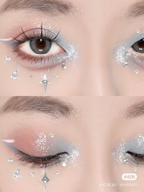 Seventeen Makeup, Aesthetic Eye Makeup, Festival Eye Makeup, Seventeen Concert, Aesthetic Eye, Pop Makeup, Makeup Charts, Concert Makeup, Doll Eye Makeup