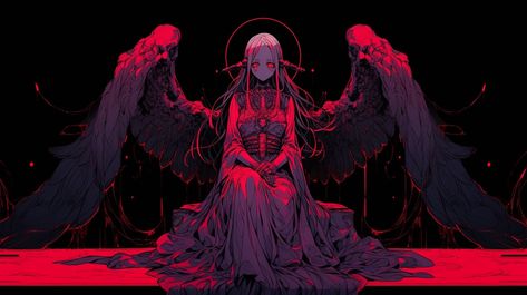 Creepy Angel Art, Creepy Angel, Ma Kali, Art Help, Body Reference Poses, Dark Pictures, Goth Art, Wow Art, Anime Artwork Wallpaper