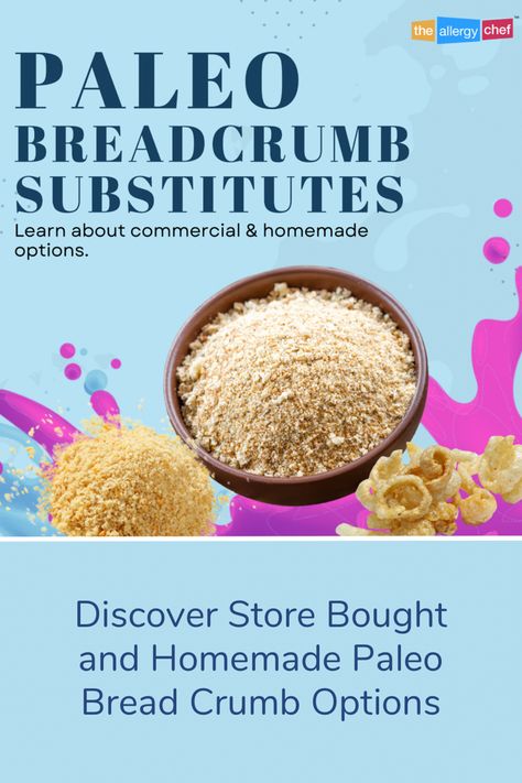 Paleo breadcrumb substitutes by The Allergy Chef. Paleo Bread Crumbs, Batter For Chicken Tenders, Substitute For Bread Crumbs, Paleo Flour, Grain Free Bread, Bread Substitute, Italian Breadcrumbs, Gluten Free Bread Crumbs, Paleo Bread