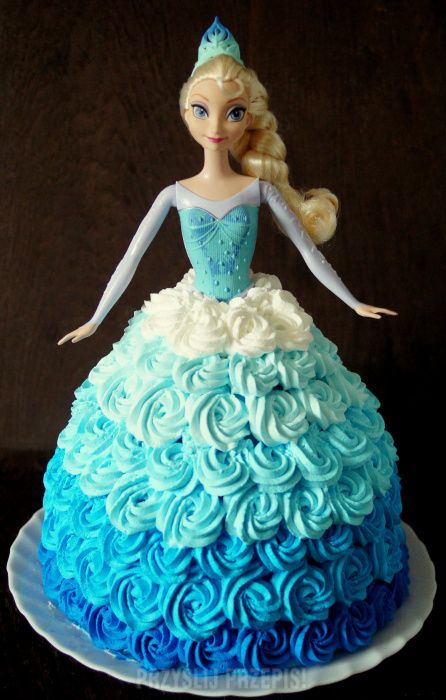 Frozen Doll Cake, Elsa Doll Cake, Elsa Torte, Elsa Birthday Cake, Frozen Birthday Party Cake, Pastel Frozen, Elsa Birthday Party, Elsa Party, Doll Birthday Cake