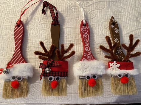 Christmas Wooden Spoons Crafts, Rustic Christmas Tree Ideas, Diy Christmas Ornaments Easy, Santa Crafts, Christmas Wreaths Diy Easy, Diy Christmas Tree Ornaments, Homemade Christmas Decorations, Handmade Christmas Crafts, Easy Christmas Decorations