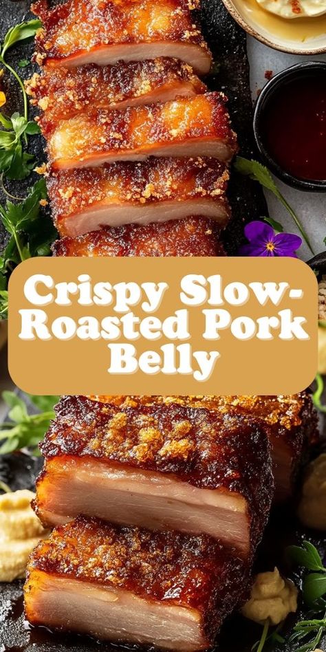 Crispy Slow-Roasted Pork Belly is a dish that offers a rich, satisfying culinary experience! 🍖🔥 With perfectly crispy crackling and tender meat, this pork belly is slow-roasted to perfection. Ideal for special occasions or a hearty meal, it’s full of flavor and texture.

📌 Save this pin to make crispy and delicious slow-roasted pork belly for your next dinner!
#SlowRoastedPorkBelly #CrispyCrackling #ComfortFood #HeartyDinners #RichFlavors #EasyRecipes Best Pork Crackling, Roast Pork Crackling, Slow Cooker Pork Belly, Roast Slow Cooker, Pork Belly Roast, Slow Roast Pork, Pork Belly Recipes Crispy, Slow Cooker Pork Roast, Slow Cooked Pork