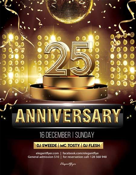 Check out the 25th Anniversary Free Flyer Template only on https://freepsdflyer.com/25th-anniversary-free-flyer-template/ - Enjoy downloading 1800+ totally free PSD flyer templates any kind of party and club event! #Anniversary, #Birthday, #Celebration, #Club, #Elegant, #Gold, #Nightclub, #Party Anniversary Design Graphic, Company Anniversary Poster, Anniversary Design Ideas, Anniversary Poster, Photoshop Flyer, Company Anniversary, Free Psd Flyer Templates, Poster Template Free, Flyer Free