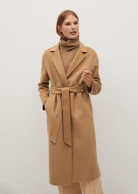 Mango Handmade Wool Coat Fall Shopping List, Mango Outlet, Wool Coat Women, Long Wool Coat, Classic Coats, Camel Coat, Mixing Fabrics, Long Sleeve Lace, Long Coat