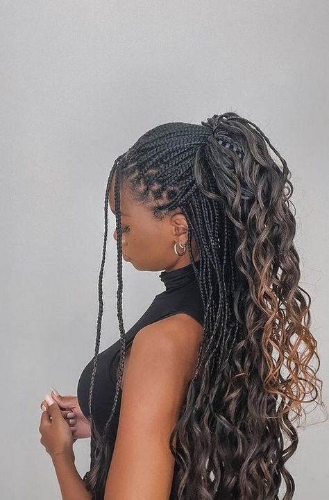 Big Box Braids Hairstyles, Goddess Braids Hairstyles, Box Braids Hairstyles For Black Women, Braids Hairstyles Pictures, Cute Box Braids Hairstyles, Protective Hairstyles Braids, Pretty Braided Hairstyles, Braids With Curls, Girls Hairstyles Braids