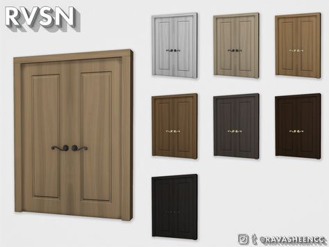 Sims 4 Beds, Sims 4 Kitchen, Glass Top End Tables, Inside Doors, European Doors, Indoor Doors, Victorian Home, House Doors, Sims Community