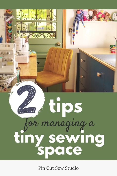 My Top 2 Tips for Managing a Small Sewing Space — Pin Cut Sew Studio Tiny Sewing Room, Small Sewing Space, Arts And Crafts Room, Sewing Office, Diy Room Ideas, Craft Room Organization Ideas, Pattern Alterations, Craft Storage Cabinets, Where Women Create