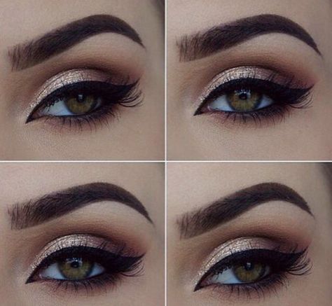 Gold n Carmel Prom Eye Makeup, Makeup For Hazel Eyes, Makijaż Smokey Eye, Make Up Looks, Makeup Goals, Eye Make, Prom Makeup, Love Makeup, Pretty Makeup