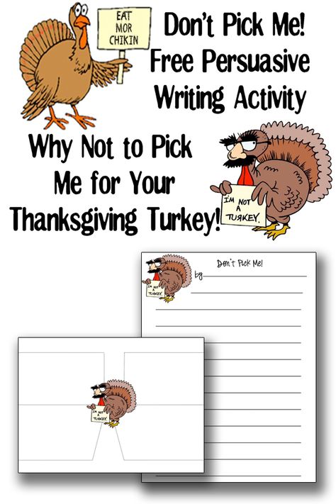 Free Thanksgiving Writing Worksheet - Don't Pick Me: Persuasive Writing Traveling Library, Opinion Writing Third Grade, Thanksgiving School Activities, Perspective Writing, November Writing Activities, Persuasive Writing Activities, November Writing, Thanksgiving Writing Prompts, Thanksgiving Writing Activity