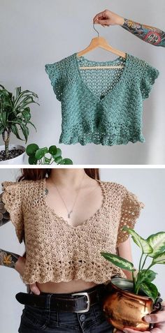 Crochet Top Patterns For Beginners, Diy Crochet Top Pattern, Knit Tank Pattern, Crochet Tank Top Free, Knit Tank Top Pattern, Easy Crochet Top, Cotton Crochet Patterns, Diy Crochet Top, Crochet Top Outfit