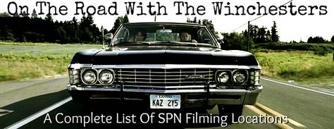 On the road with the Winchesters - SPN Filming Locations: Master Post w/PDFs & Google Maps Impala 67 Supernatural, Impala 1967, 67 Impala, Impala 67, Supernatural Series, 1967 Chevrolet Impala, Supernatural Tumblr, Supernatural Wallpaper, Supernatural Jensen