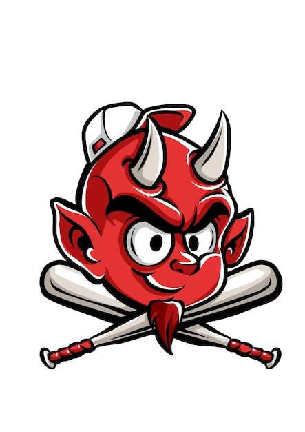 Devil baseball mascot logo Premium Vecto... | Premium Vector #Freepik #vector #devil-logo #mascot-logo #mascot #baseball-logo Devil Logo, Devil Cartoon, Skull Game, Grim Reaper Halloween, Baseball Mascots, Logo Illustration Design, Goat Skull, Baseball Logo, Monster Costumes