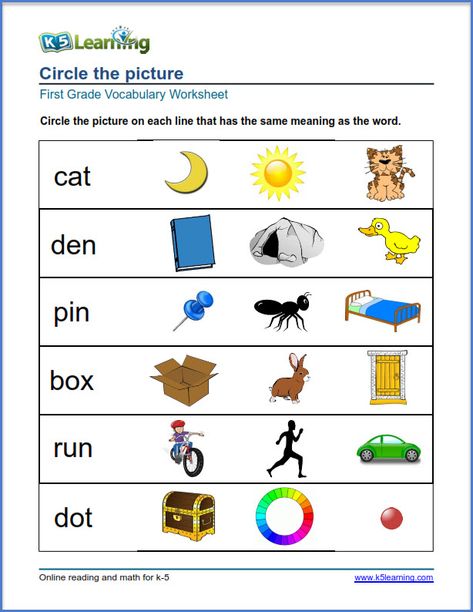 Grade 1 vocabulary worksheet match pictures to words Worksheets For Grade 1, English Worksheets For Kindergarten, First Grade Worksheets, Spelling Worksheets, English Phonics, Cognitive Behavior, English Worksheets For Kids, Learning Worksheets, 1st Grade Worksheets