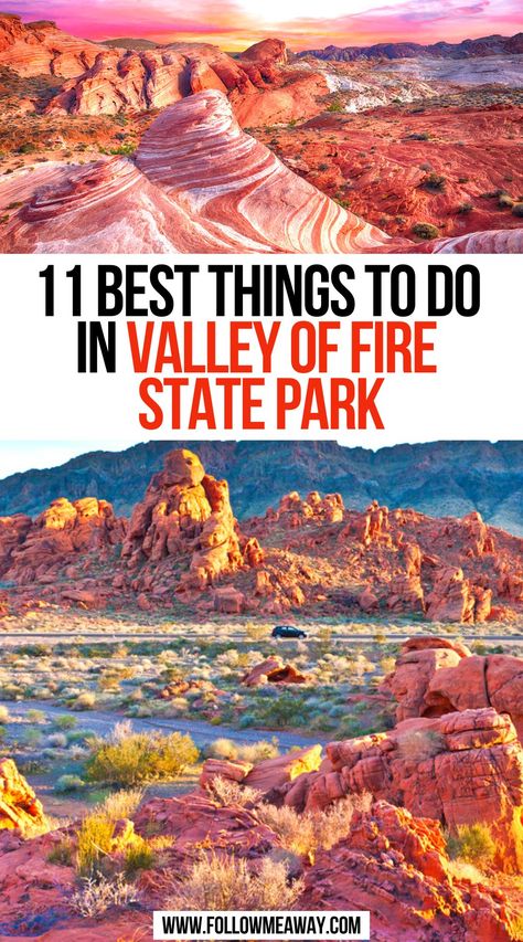 11 Best Things To Do In Valley Of Fire State Park Nevada Hiking, Southwest Travel, Valley Of Fire State Park, Nevada Travel, Nevada Usa, Valley Of Fire, Usa Travel Guide, Hiking Adventure, Red Rocks