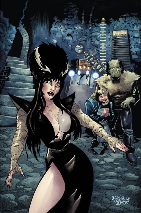 Elvira in Monsterland #2 [Dynamite] | Textless cover art by Dave Acosta Pug Dog Puppy, Vlad The Impaler, Red Rising, Elvira Mistress Of The Dark, Horror Pictures, Graffiti Doodles, Tv Horror, Count Dracula, Arch Enemy