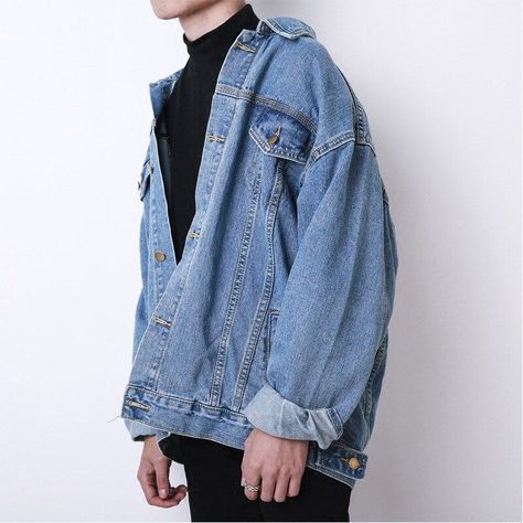 [PaidAd] 36 Top Oversized Denim Jacket Outfit Guides You'll Want To Use Immediately #oversizeddenimjacketoutfit Plus Size Autumn, Style Denim Jacket, 90s Fashion Men, Denim Men, Retro Coat, Hong Kong Style, Loose Coats, Lapel Jacket, Oversized Denim Jacket