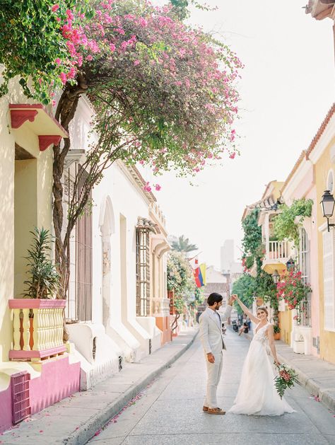 Dreamy Pastel Wedding Inspiration in Cartagena Colombian Wedding, Cartagena Wedding, Watters Bridal, One Way Ticket, Wedding First Look, Events Design, Pastel Wedding, Bridal Salon, Sunset Views