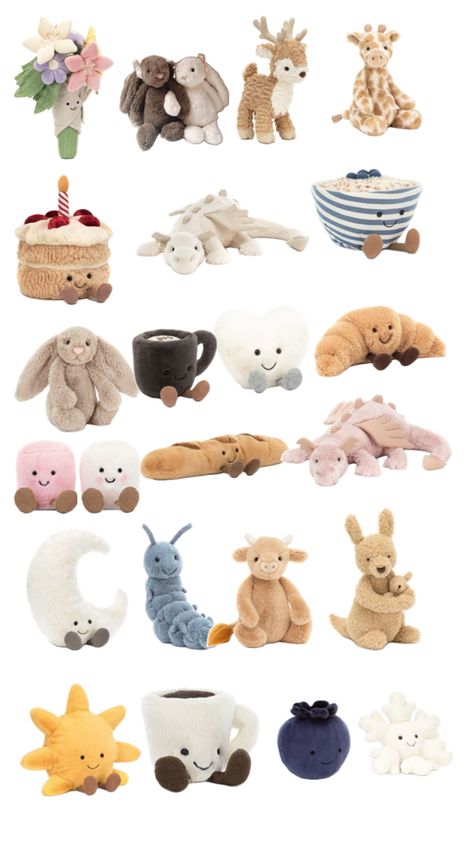 Jelly Cat Aesthetic Wallpaper, Jellycat Nursery, Cute Jelly Cats, Mini Jellycat, Jellycat Animals, Jelly Cats Aesthetic, Aesthetic Jellycat, Jellycat Collection, Jellycat Aesthetic