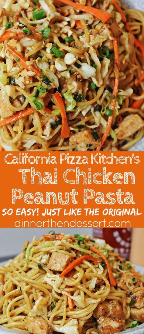 CPK Thai Peanut Chicken Pasta – Dinner, then Dessert Peanut Chicken Pasta, Thai Chicken Pasta, House Spirits, Thai Peanut Chicken, Asian Meals, California Pizza Kitchen, California Pizza, Pizza Kitchen, Thai Noodles