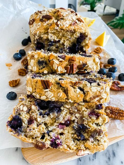 Oatmeal Loaf, Homemade Muffins Recipe, Pecan Oatmeal, Lemon Blueberry Loaf, Strawberry Banana Bread, Blueberry Loaf, Lemon Poppyseed Cake, Blackberry Recipes, Oatmeal Bread