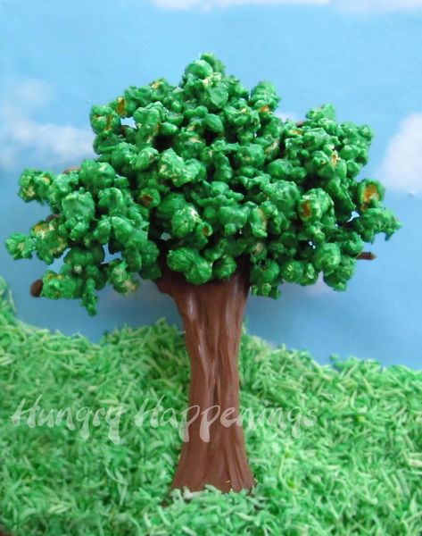 Hungry Happenings: Celebrate Earth Day or Spring by making Chocolate Popcorn Trees Fondant Tree, Popcorn Tree, Creative Plating, Green Popcorn, How To Make Trees, Class Snacks, Kids Gratitude Journal, Nature Cake, White Chocolate Popcorn