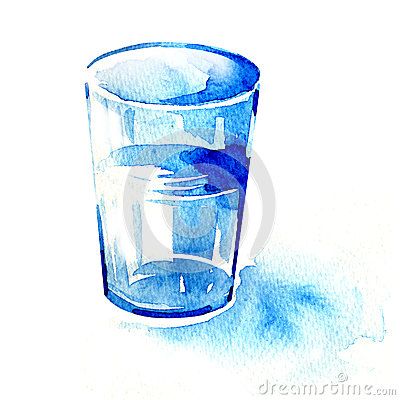 Glass Of Water Royalty Free Stock Photography - Image: 33269607 Glass With Water, Water Watercolor, Brown Glass Bottles, Water Paper, Art App, Watercolor Water, Watercolour Flowers, Water Drawing, Painted Background